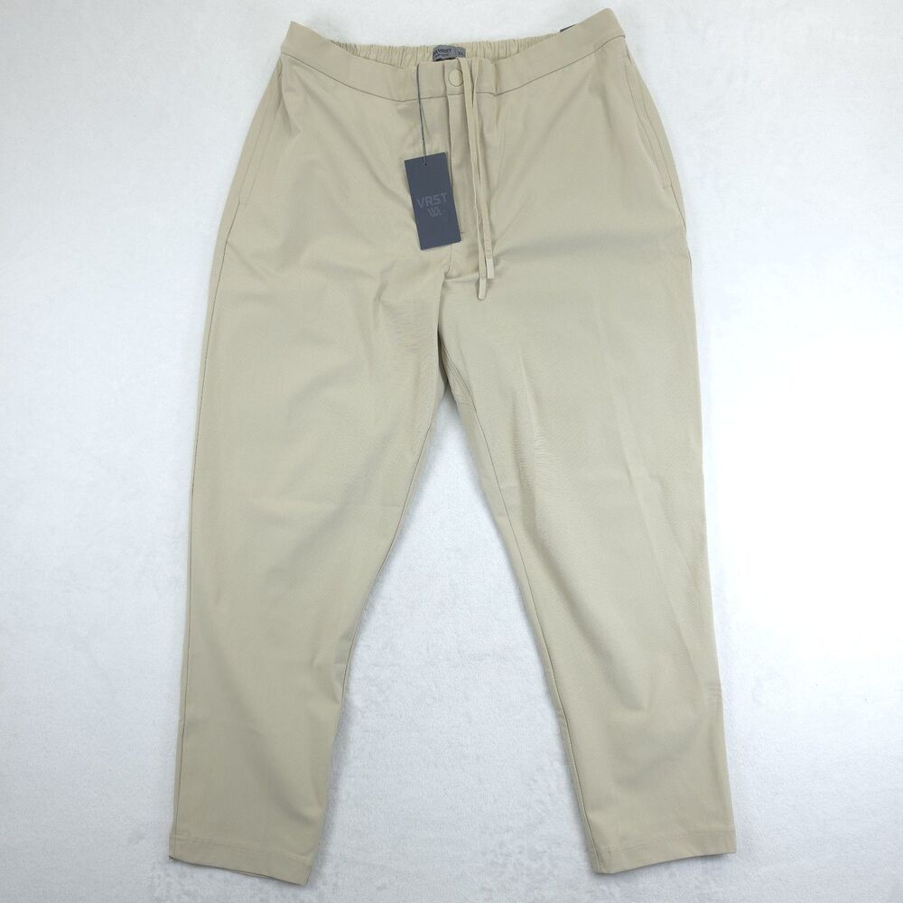 VRST Limitless Slim Tapered Pants Mens Size XL Khaki Athletic Fit Joggers NWT
